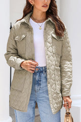 Snap Down Collared Winter Coat - kinko