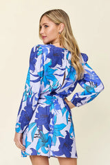 Double Take Full Size Floral Long Sleeve Romper with Pockets - kinko