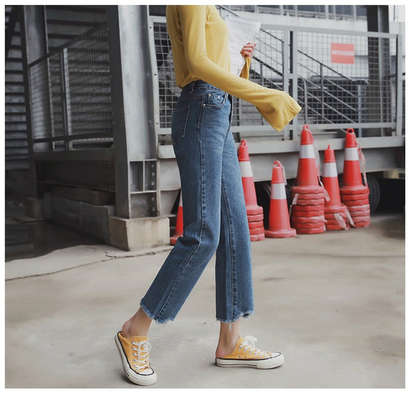 Fall New Style Jeans Women's Straight Leg Women