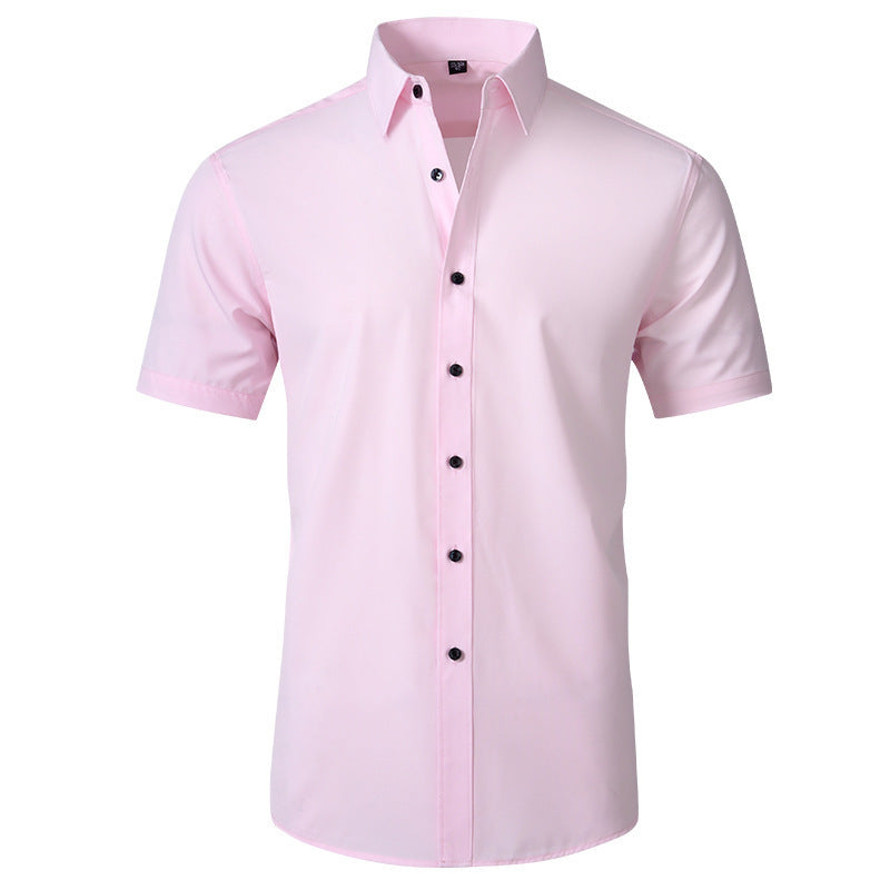 Korean Slim-fit Solid Color Shirt Men's Shirt - kinko