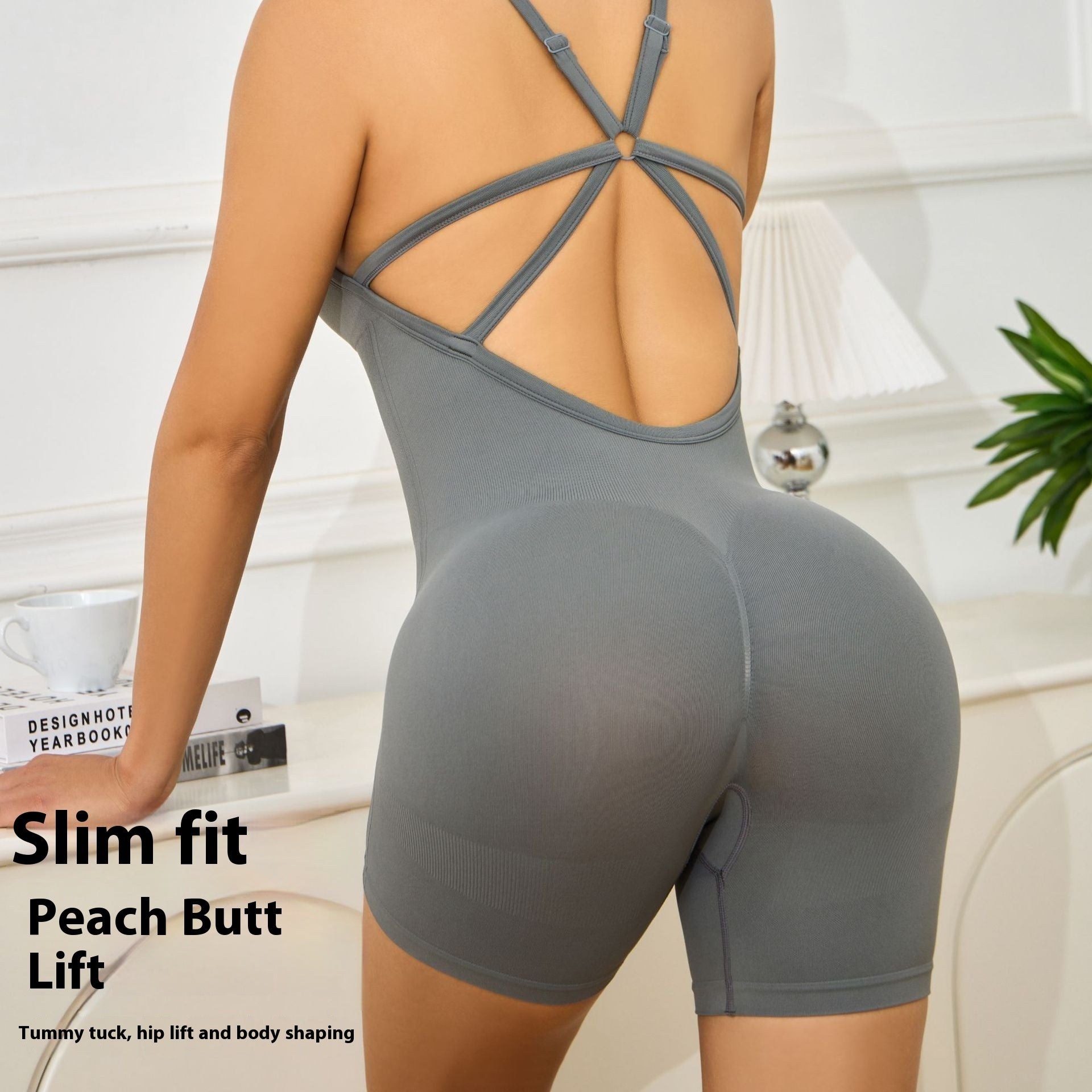 Seamless Motion Workout Beauty Back Yoga Jumpsuit - kinko