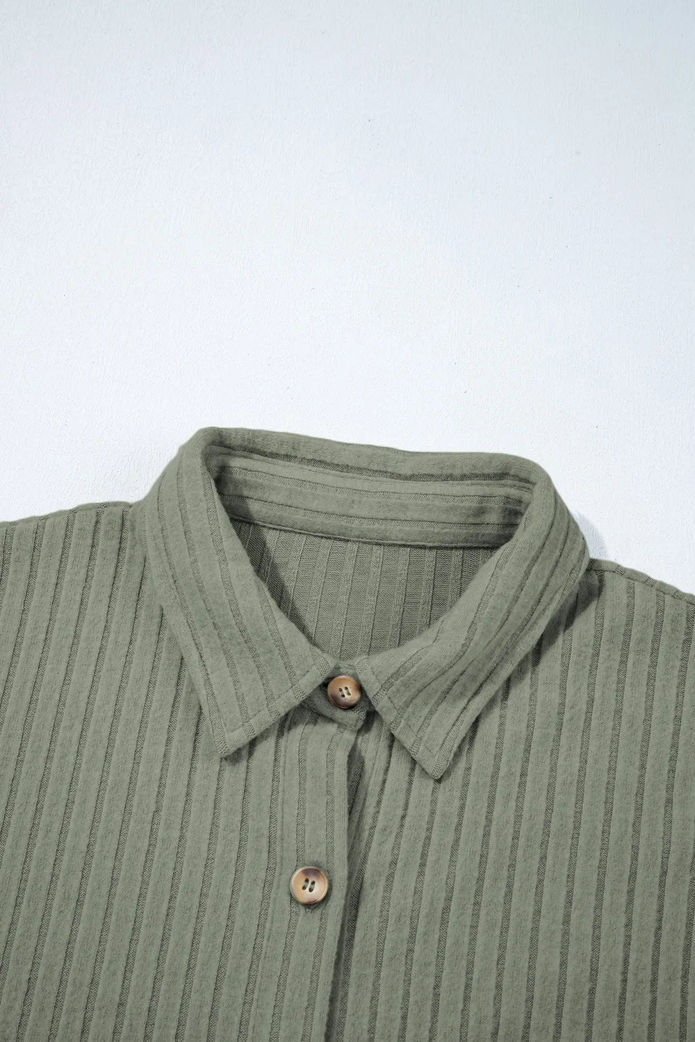 Ribbed Knit Button-Up Cardigan - kinko