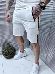 Men's Collared Neck Short Sleeve Top and Shorts Set - kinko