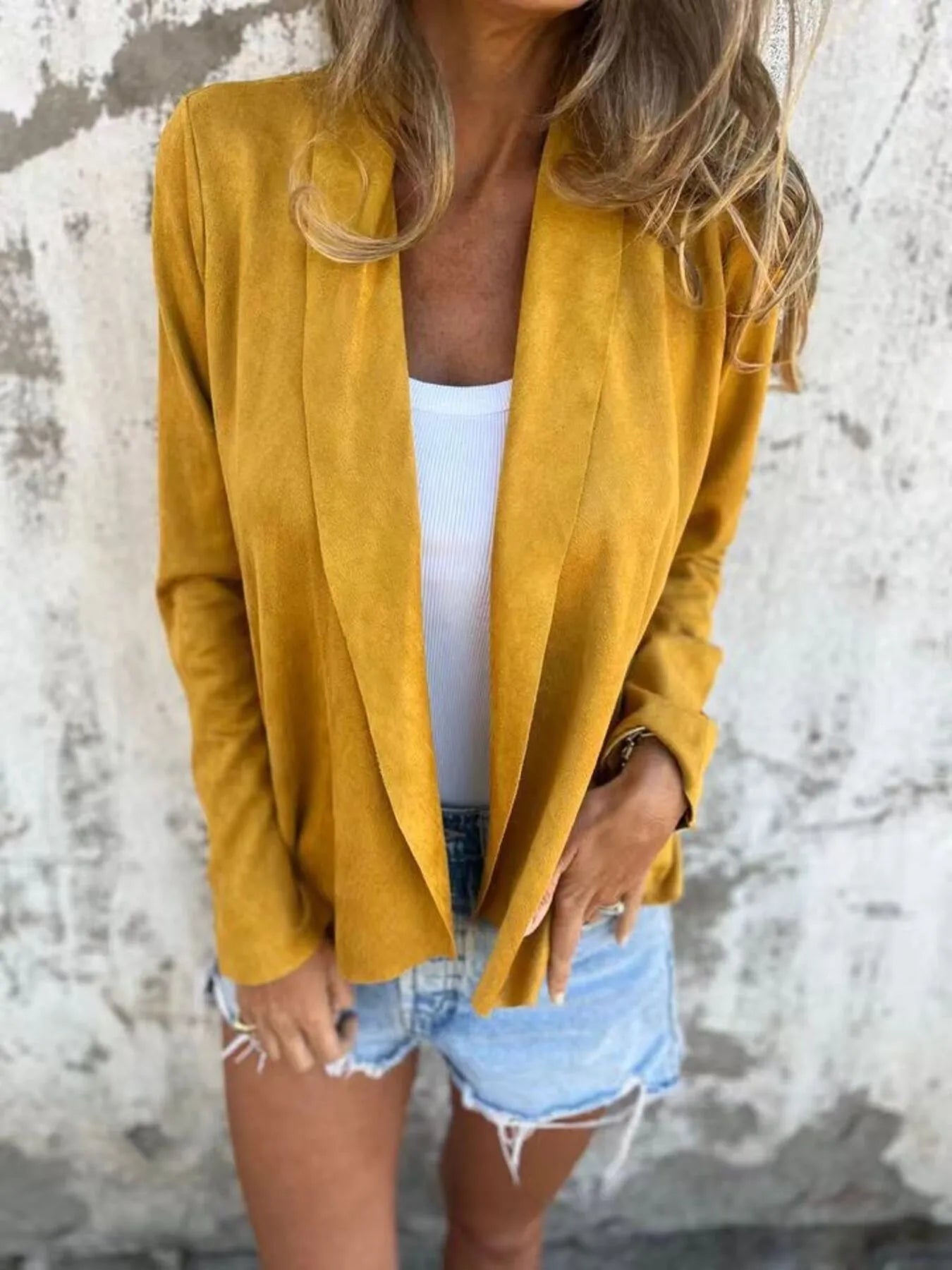 Full Size Open Front Casual Cardigan Plus Size - kinko