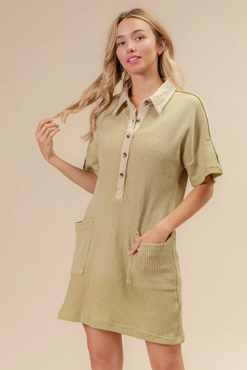 BiBi Dip Dye Mineral Washed Knit Dress - kinko