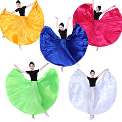 Simple Solid Color Performance Skirt With Large Swing - kinko
