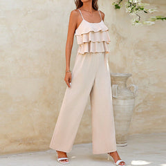 Women's European And American Style Lotus Leaf Suspender Jumpsuit - kinko