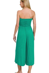 Zenana Double Layered Strapless Tube Top Jumpsuit - kinko