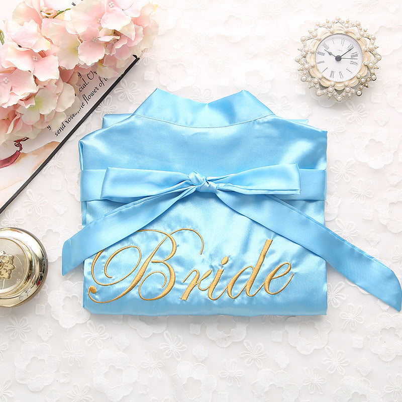 Bridal pajamas simulation silk nightgown - kinko