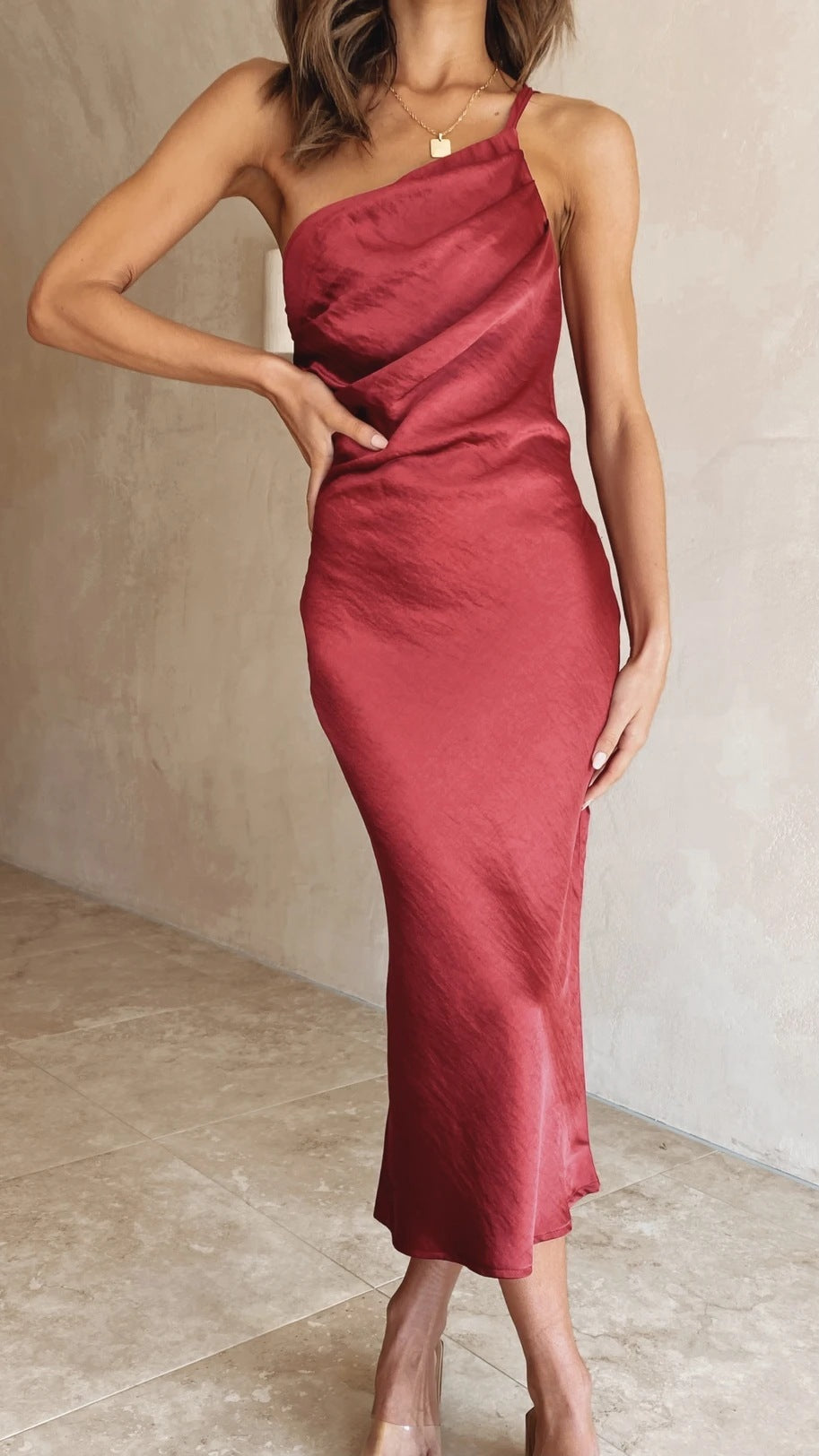 Back Lace Up Slim Fit Dress - kinko