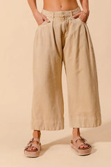 SO ME Mid Rise Wide Leg Chino Pants With Pockets - kinko