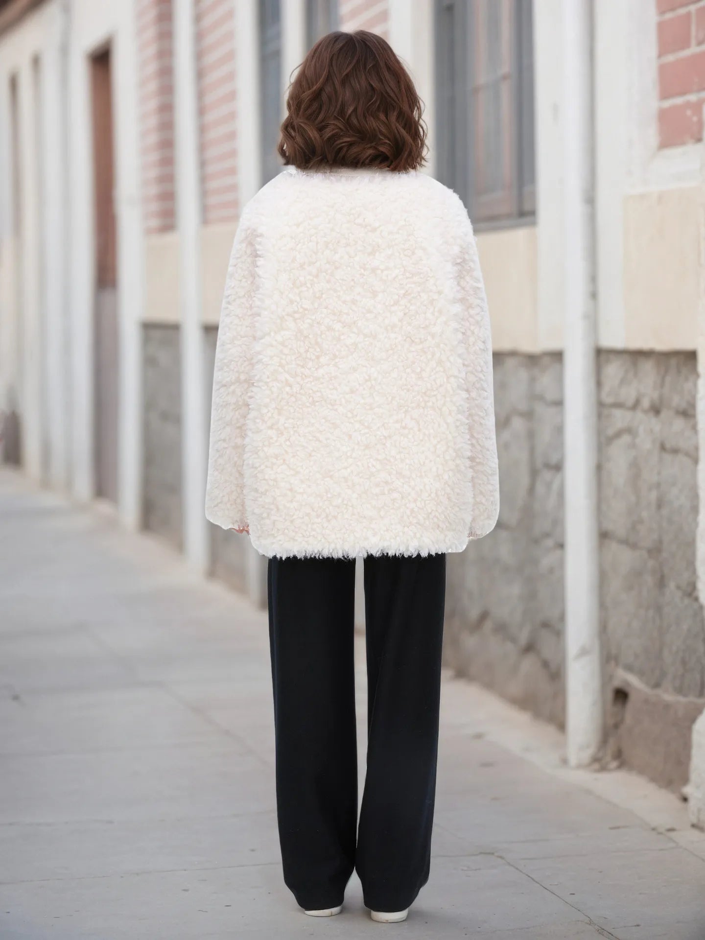 Fleece Button Up Long Sleeve Outerwear - kinko