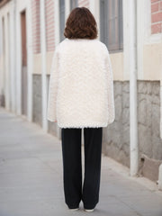 Fleece Button Up Long Sleeve Outerwear - kinko