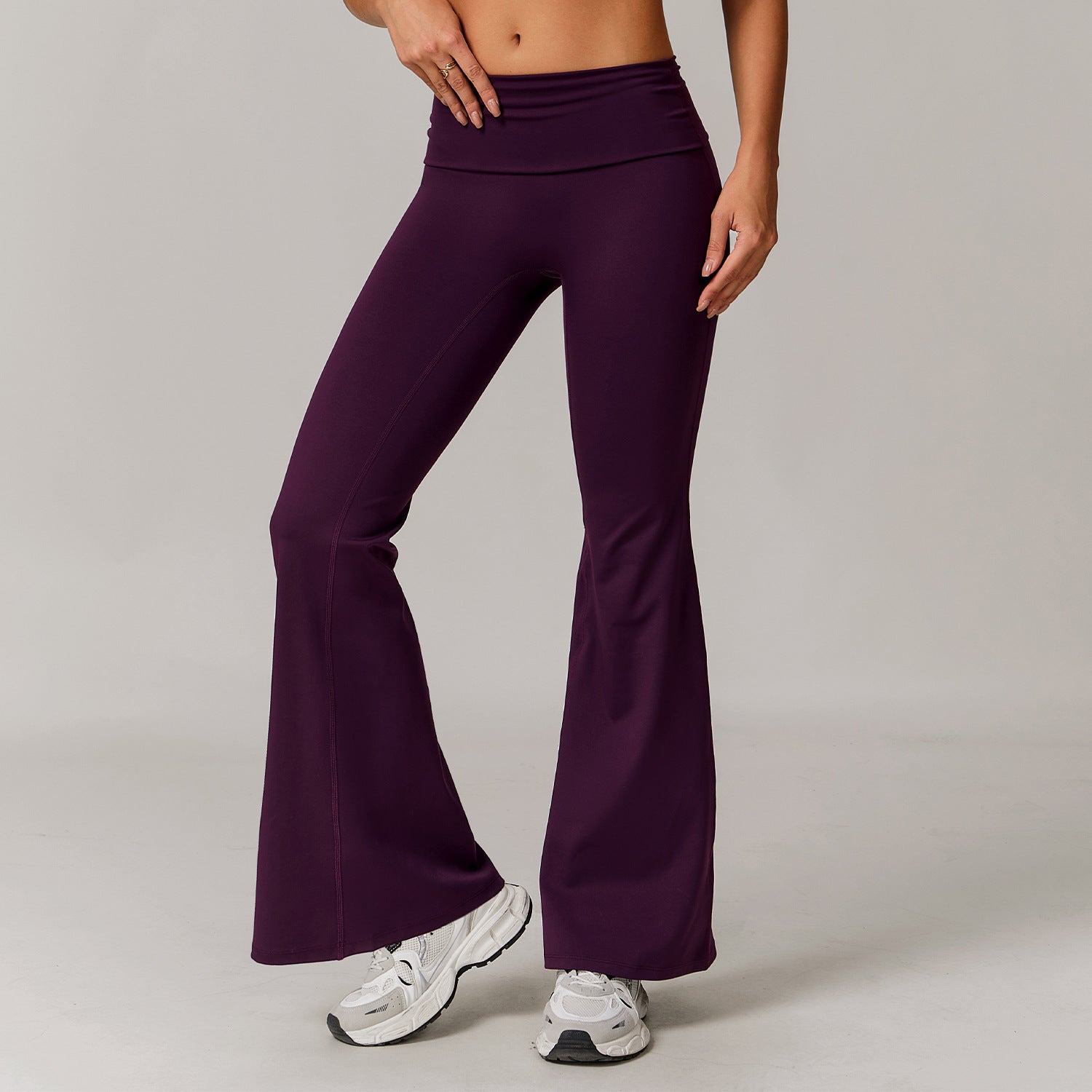 Women's Casual Folding High Waist Yoga Pants - kinko