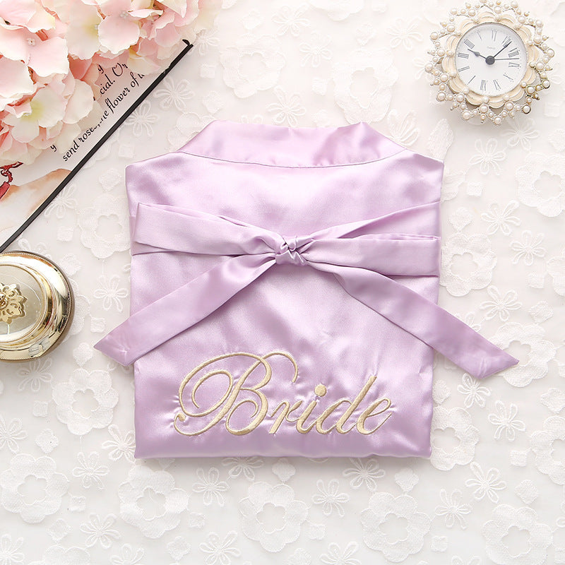 Bridal pajamas simulation silk nightgown - kinko