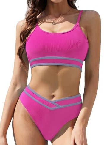 Women's Fashion Simple Solid Color Bikini Set - kinko