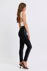 Judy Blue Plus Size HW Faux Leather Skinny Pants - kinko