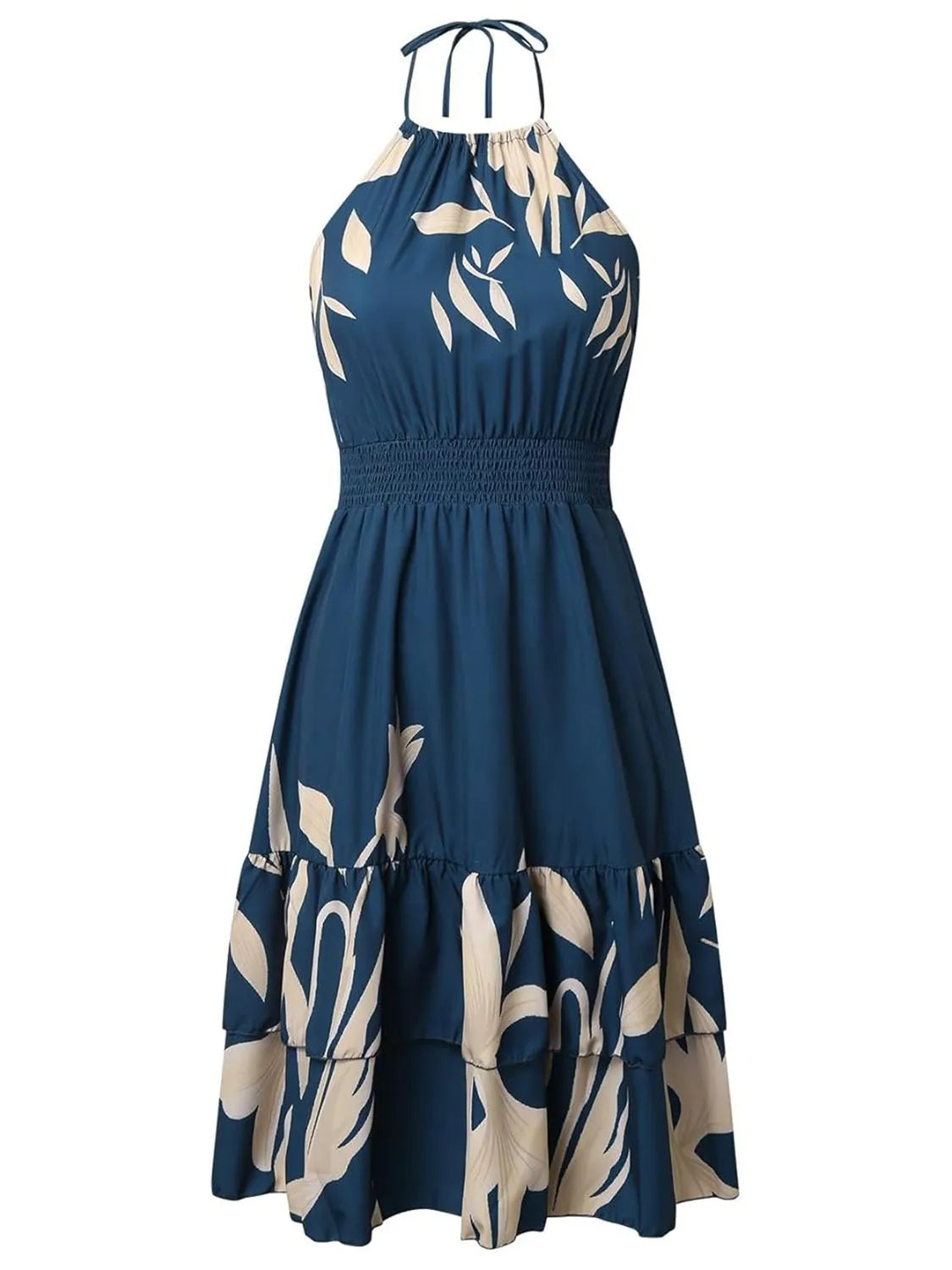 Paisley Print Halter Neck Mini Dress - kinko
