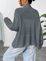 Open Front Dropped Shoulder Cardigan - kinko