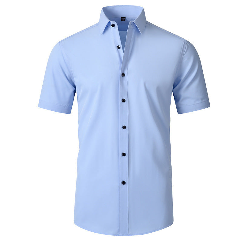 Korean Slim-fit Solid Color Shirt Men's Shirt - kinko