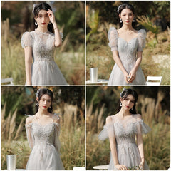 Dress Sisters Dress Female Gray Slim Fit Girlfriend Clothes - kinko