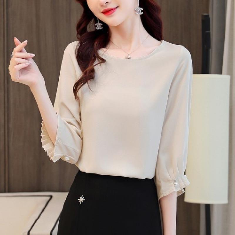 Women's Three-quarter Sleeve Chiffon Shirt - kinko