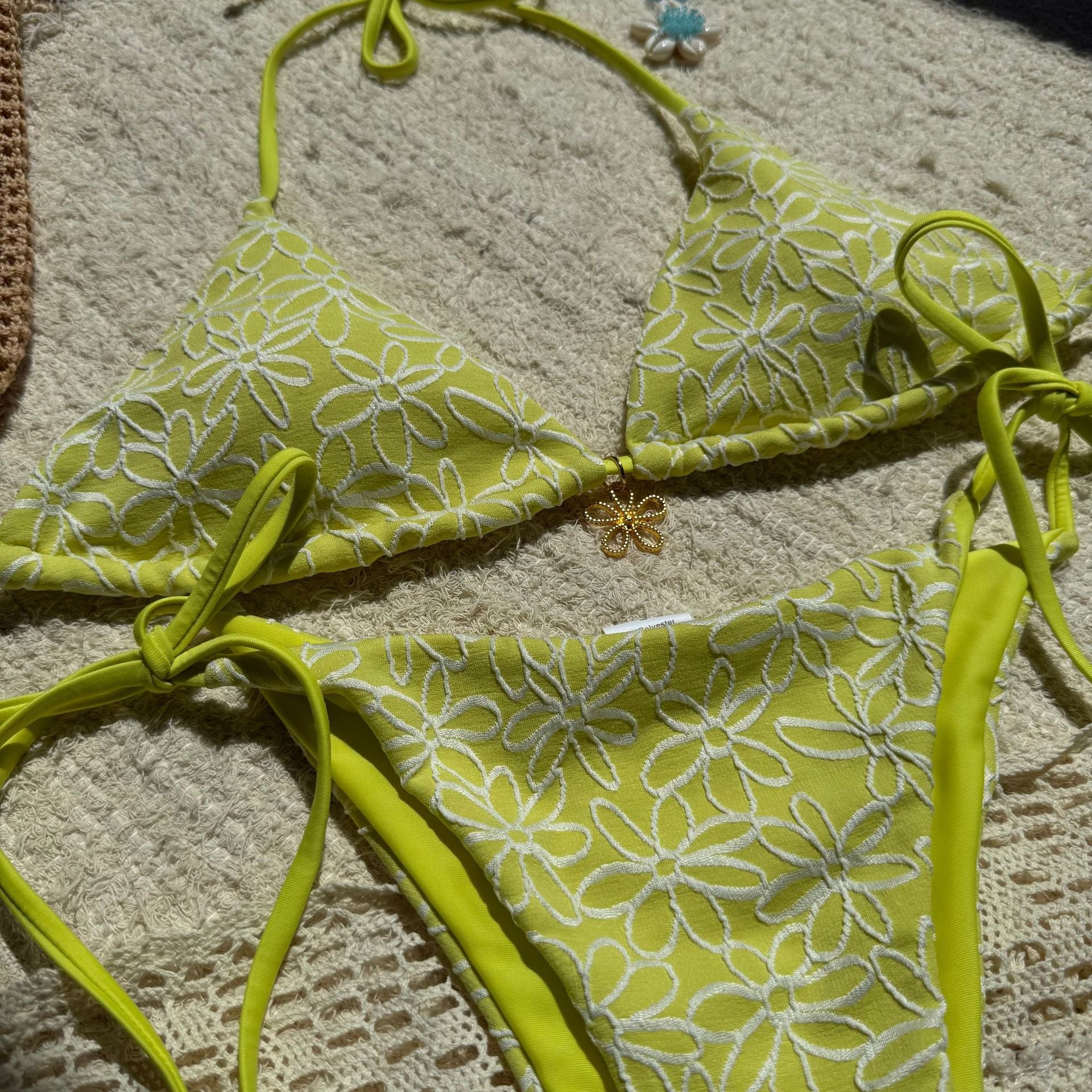 Sexy Two Piece Bikini Swimsuit Women Split Halter Lace up Swimsuit - kinko Global Holdings inc