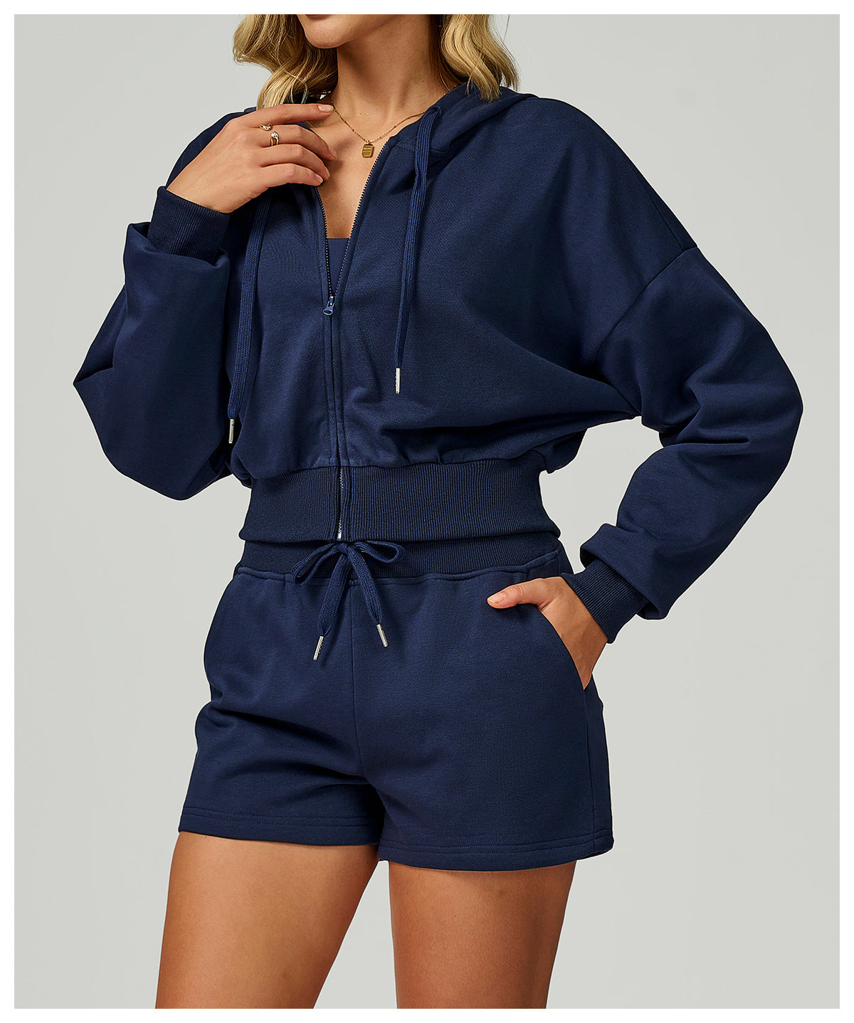 Autumn Winter Zipper Sports Sweater Hooded Casual Loose All Matching Hoodie Women Running Fitness Sportswear - kinko Global Holdings inc