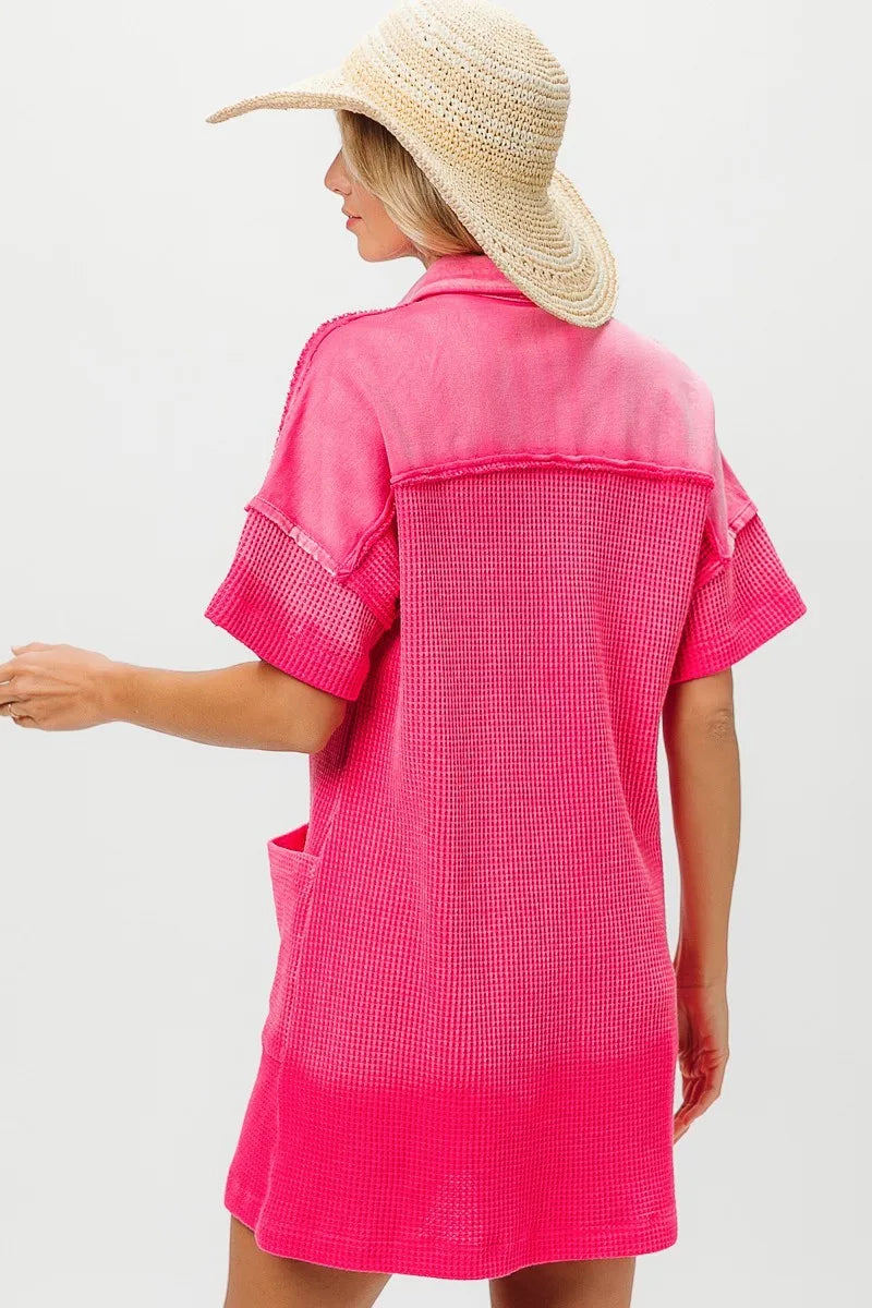 BiBi Dip Dye Mineral Washed Knit Dress - kinko