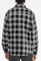 WEIV Men's Full Size Quilted Padded Flannel Shirt Plus Size - kinko