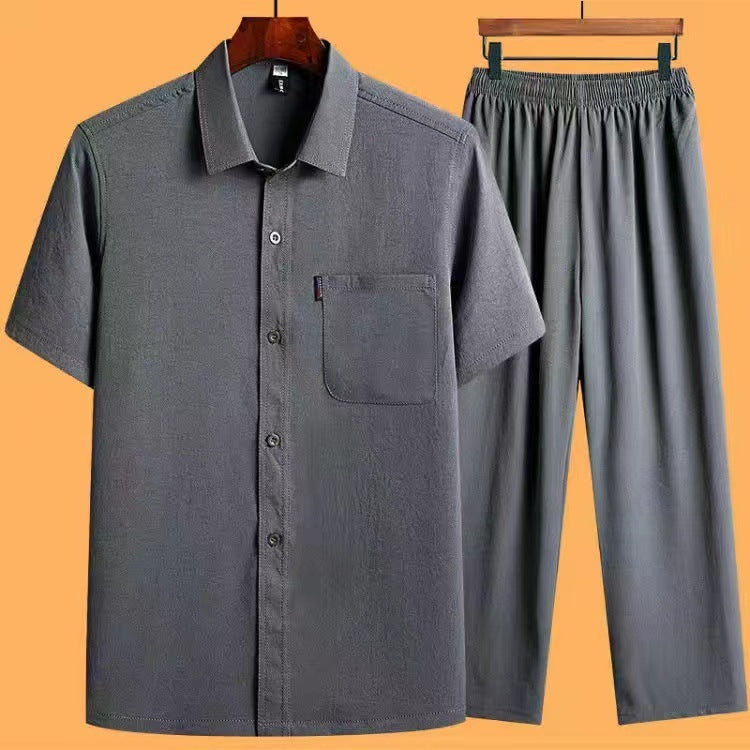 Loose ICE Cotton Two-piece Pocket Shirt - kinko
