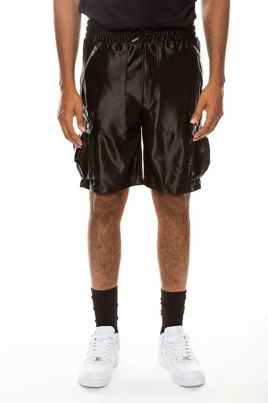 WEIV Men's Full Size Satin Street Cargo Shorts Plus Size - kinko