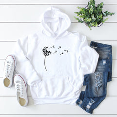Fall Winter Women's Cute Dandelion Hooded Sweater