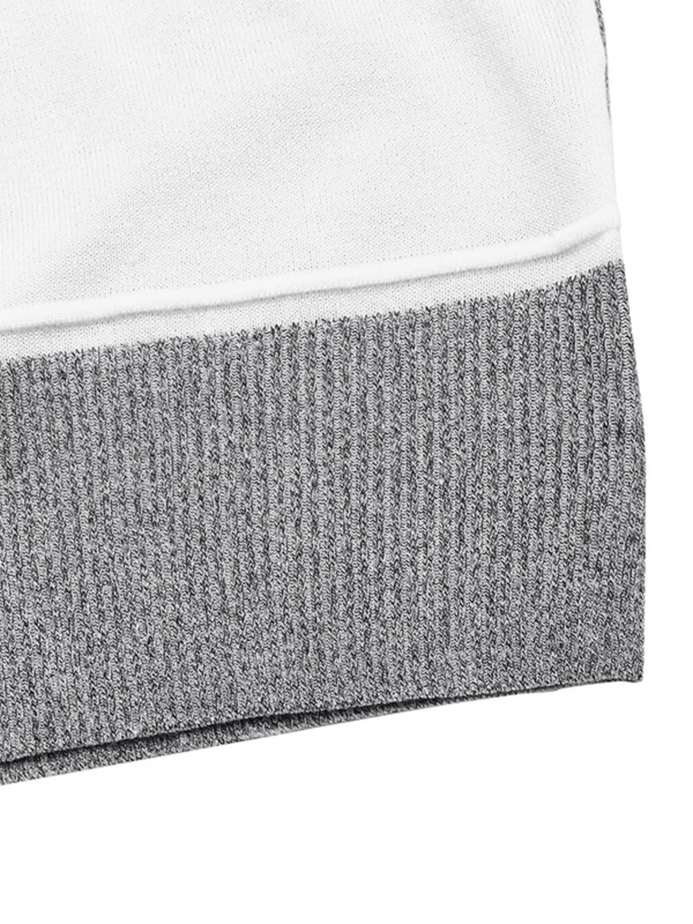 Color Block Knit Long Sleeve Sweater - kinko