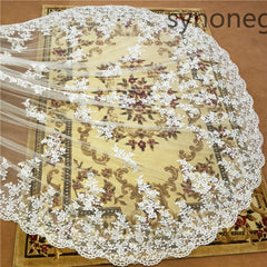 New Pattern Cathedral Length Bridal Lace Veil - kinko