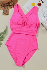 Crisscross Wide Strap One-Piece Swimwear - kinko