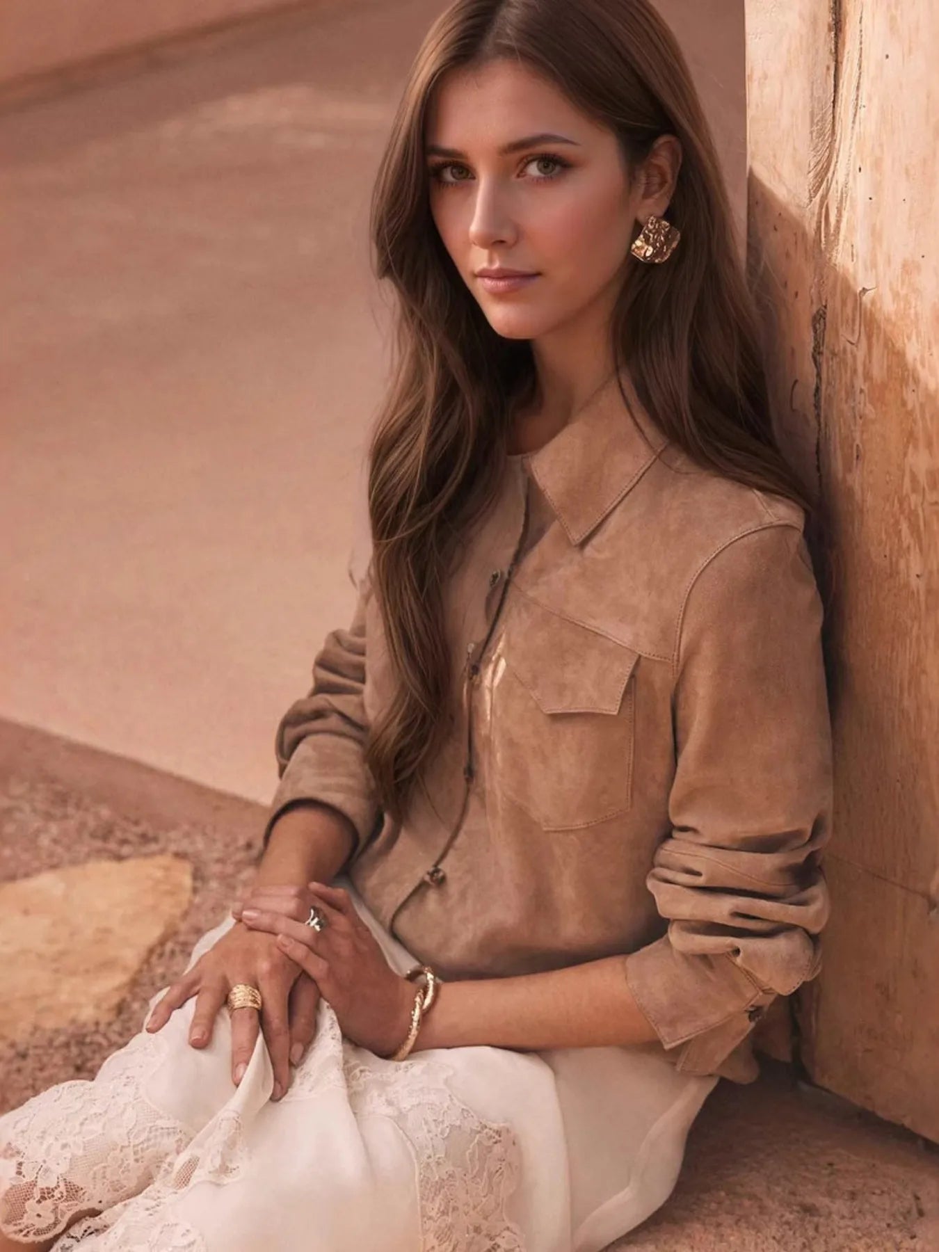 Button Front Long Sleeve Jacket - kinko
