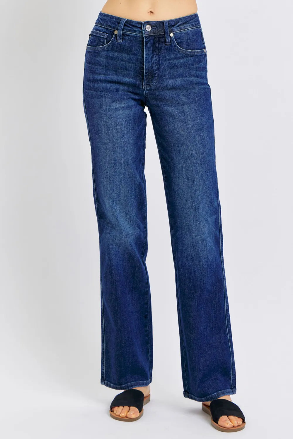 Judy Blue Full Size Tummy Control Straight Jeans Plus Size - kinko