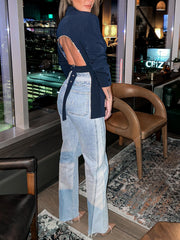 Elegant Sparkling Adjustable Backless Blazer - kinko