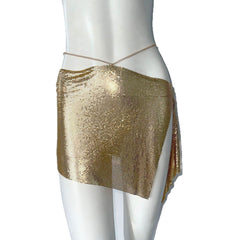 Metal Sequins Women's Skirt Irregular - kinko