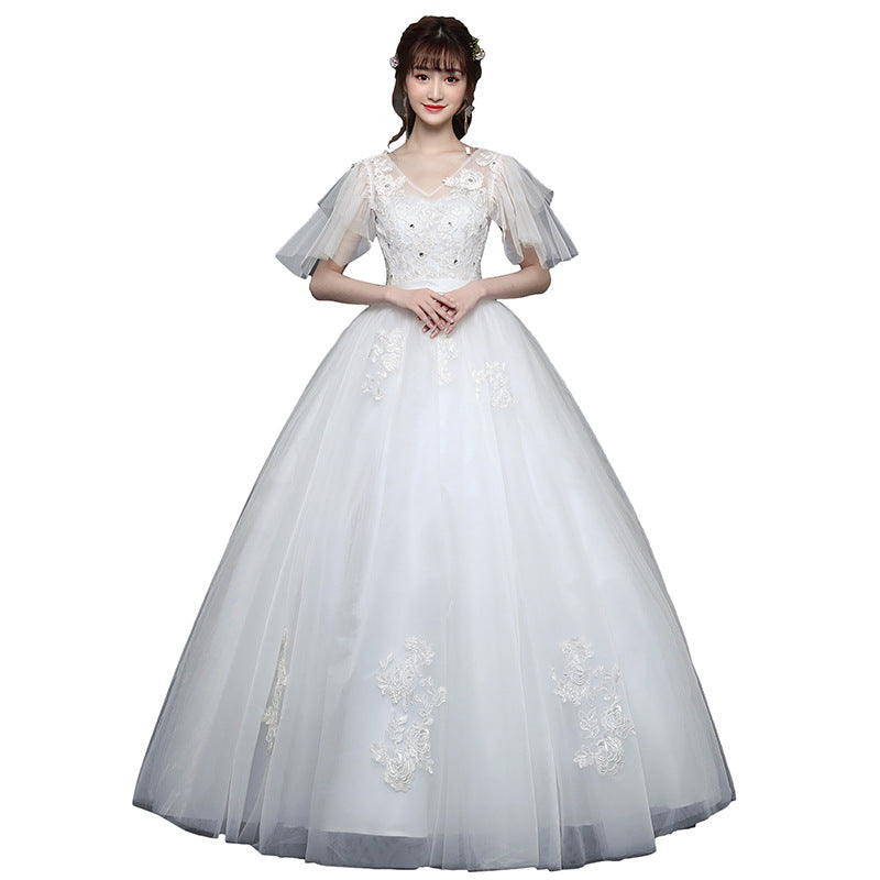 Large Size Wedding Dress Fat Bride Married Master Wedding Dress Was Thin And Simple Studio Covering Arms - kinko