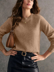 Crew Neck Long Sleeve Sweater - kinko