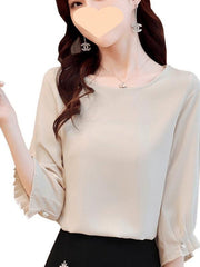 Women's Three-quarter Sleeve Chiffon Shirt - kinko