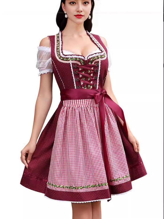 Halloween Maid Uniform Barpool Women's Sexy Mini Dress Dirndl - kinko