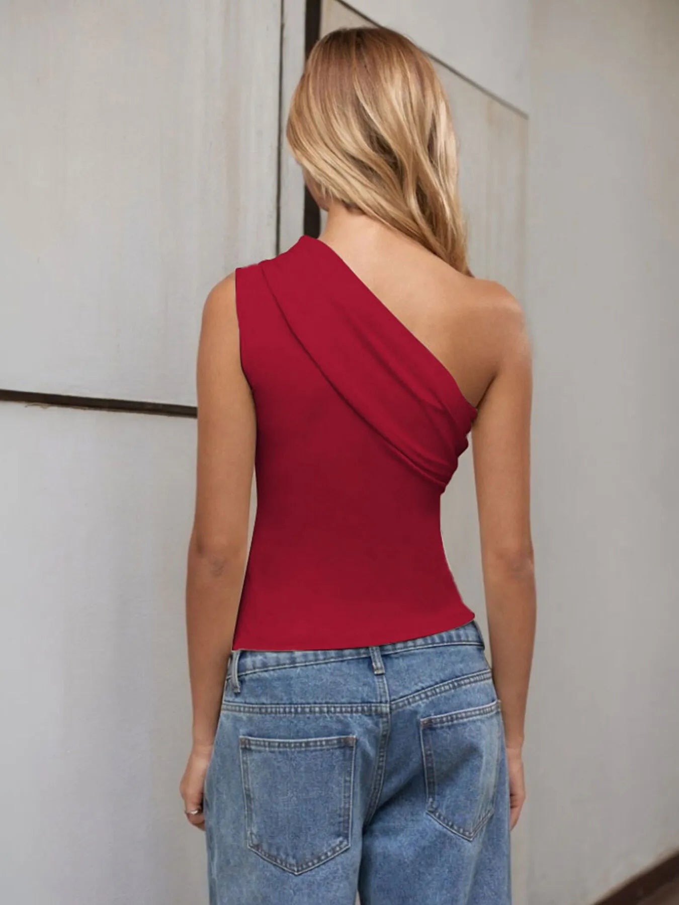 One-Shoulder Tank Top - kinko