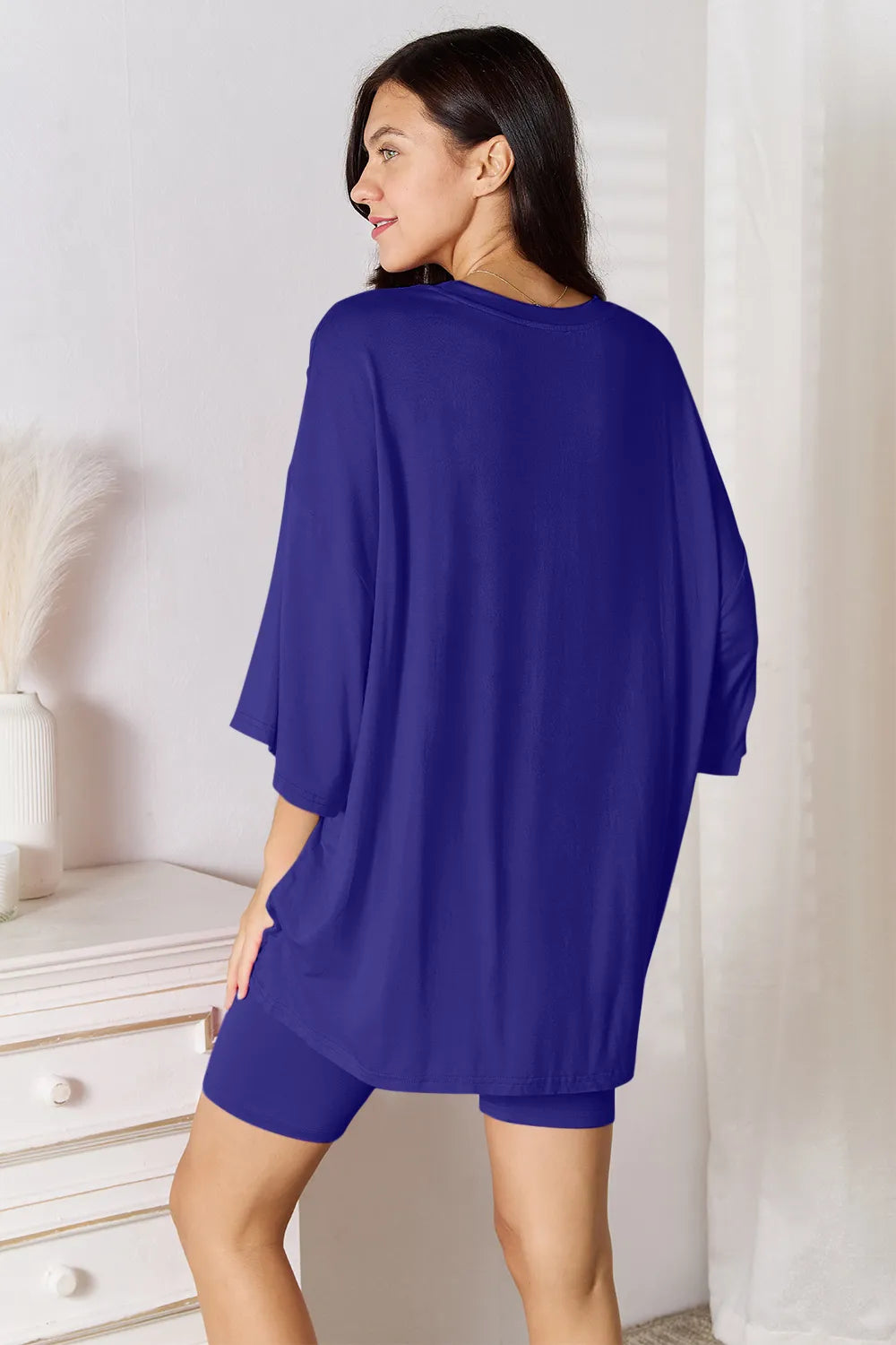 Basic Bae Full Size Soft Rayon Three-Quarter Sleeve Top and Shorts Set - kinko