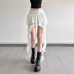 Pure Hot Girl High Waist All-matching Irregular Skirt - kinko