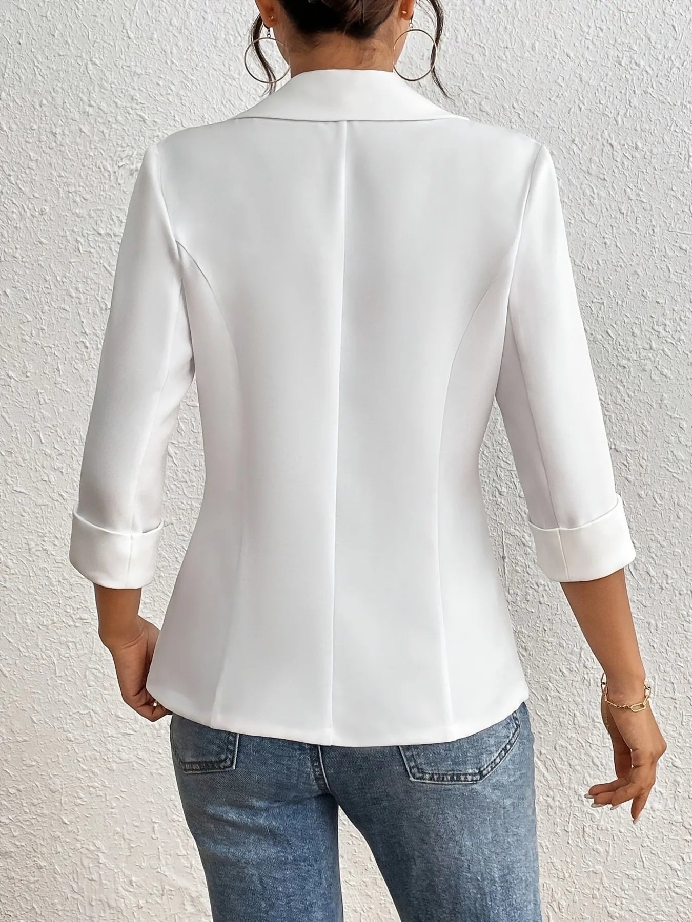 Classic Lapel Collar One Button Blazer - kinko