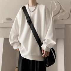 Japanese Basic Style Round Neck Sweater For Men