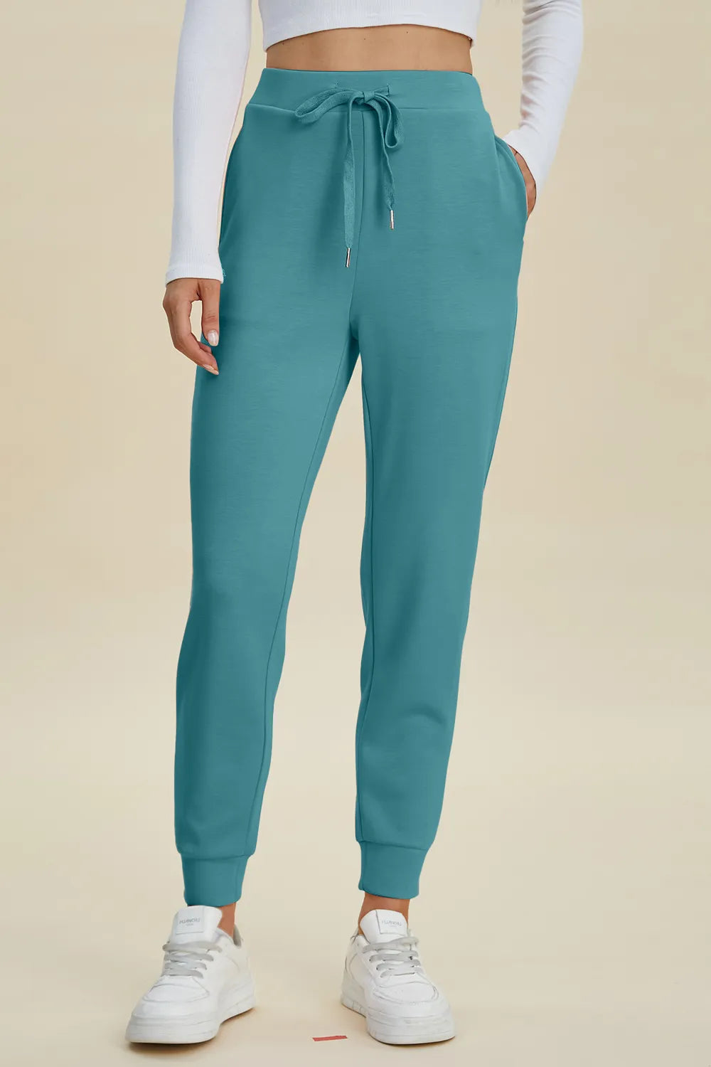 Basic Bae Full Size Air Scuba Drawstring High Waist Joggers - kinko